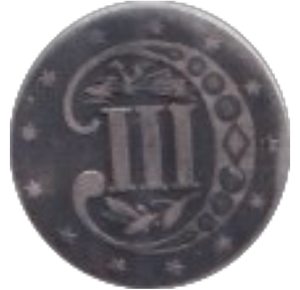 1856 SILVER USA THREE PENCE
