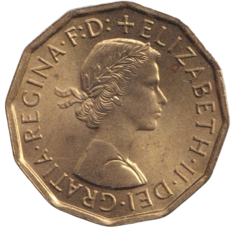 1962 THREEPENCE ( BU )