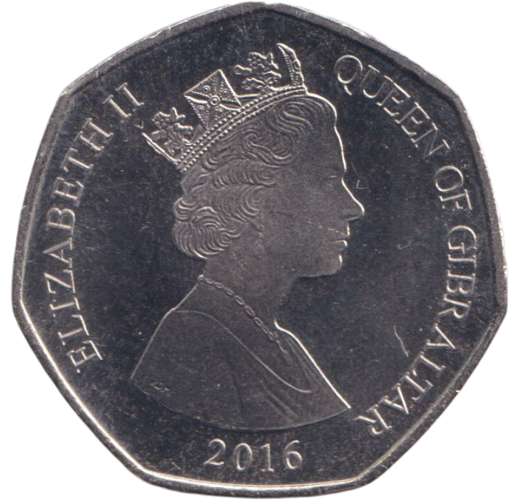 2016 50P BARBARY MONKEY GIBRALTAR