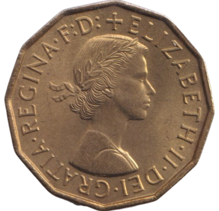 1958 THREEPENCE ( BU )