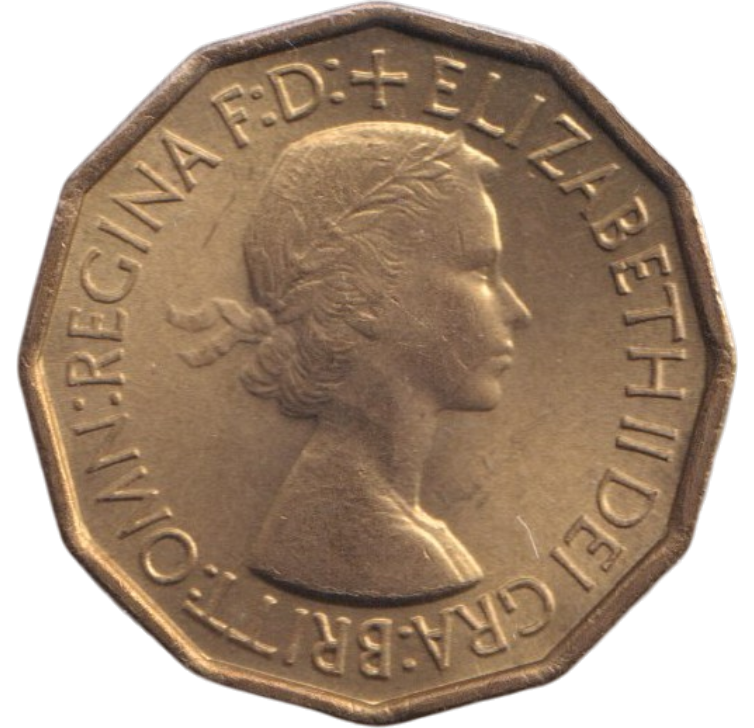 1953 THREEPENCE ( BU )