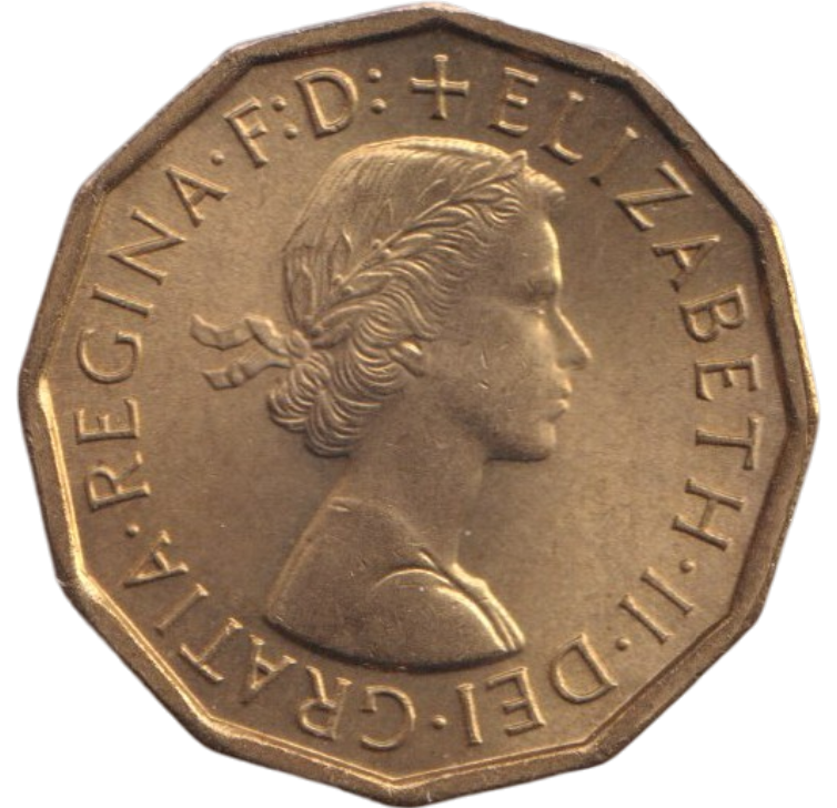1964 THREEPENCE ( BU )
