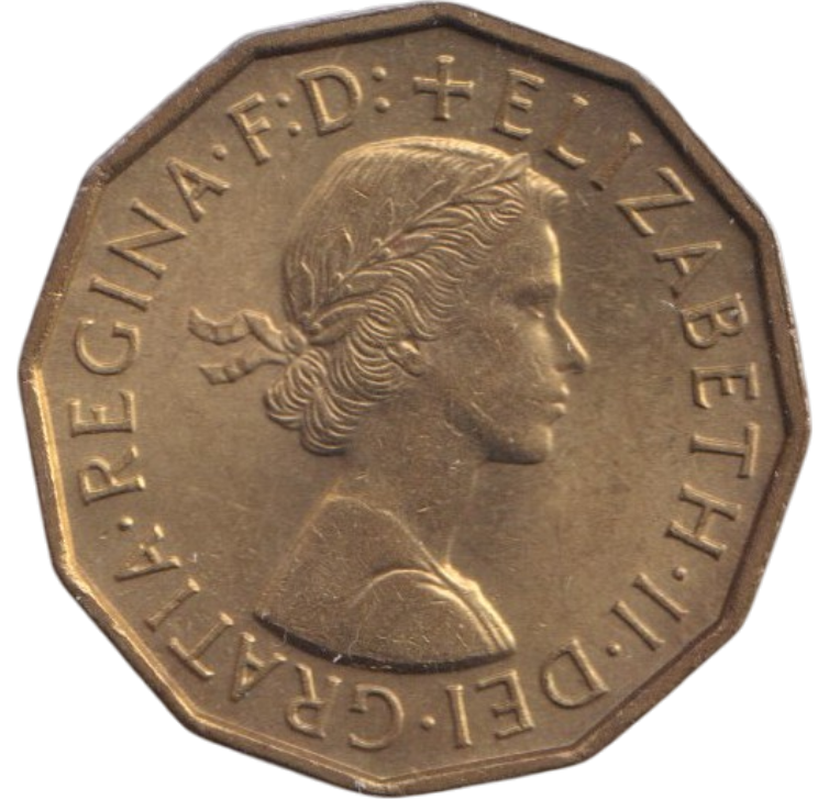 1957 THREEPENCE ( BU )