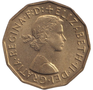 1955 THREEPENCE ( BU )