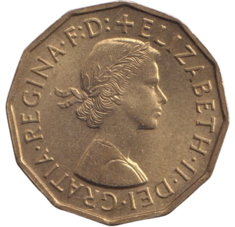 1955 THREEPENCE ( BU )