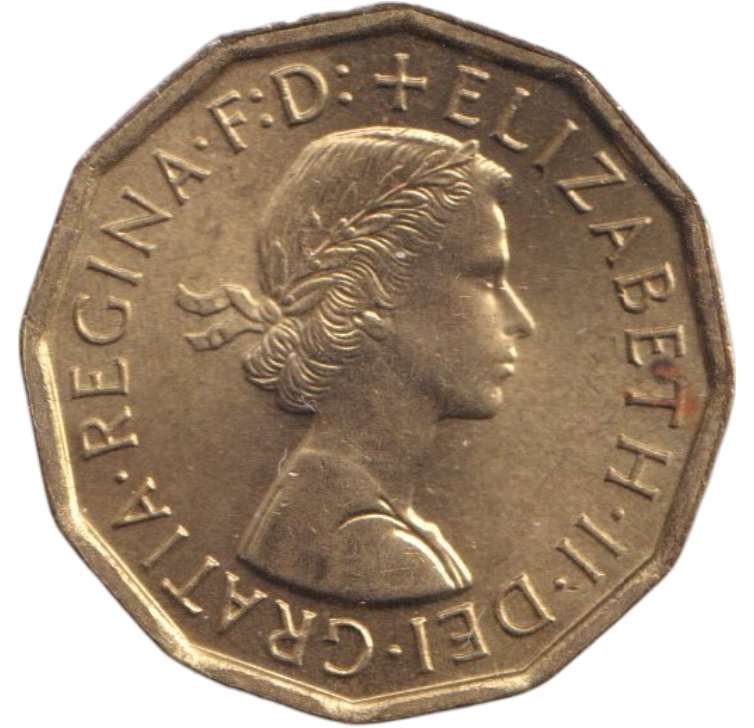 1963 THREEPENCE ( BU )