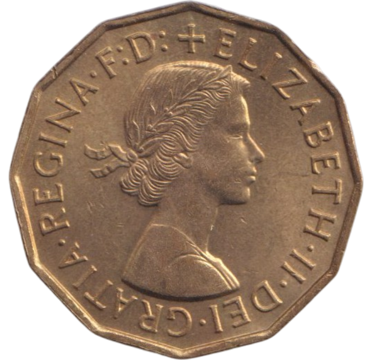1954 THREEPENCE ( BU )