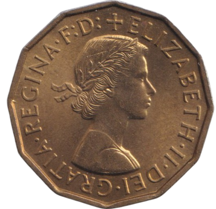 1959 THREEPENCE ( BU )
