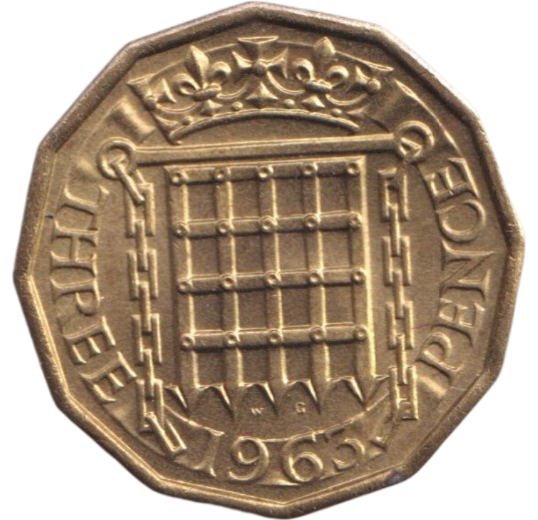 1963 THREEPENCE ( BU )