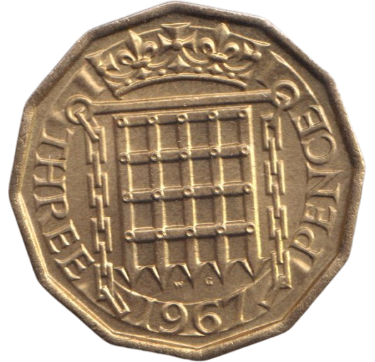 1967 THREEPENCE ( BU )