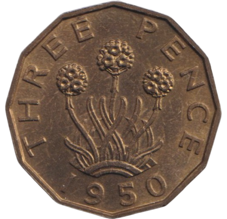 1950 THREEPENCE ( BU )