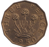 1950 THREEPENCE ( BU )