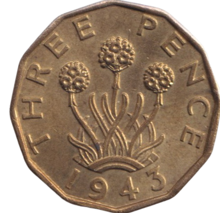 1943 THREEPENCE ( BU )