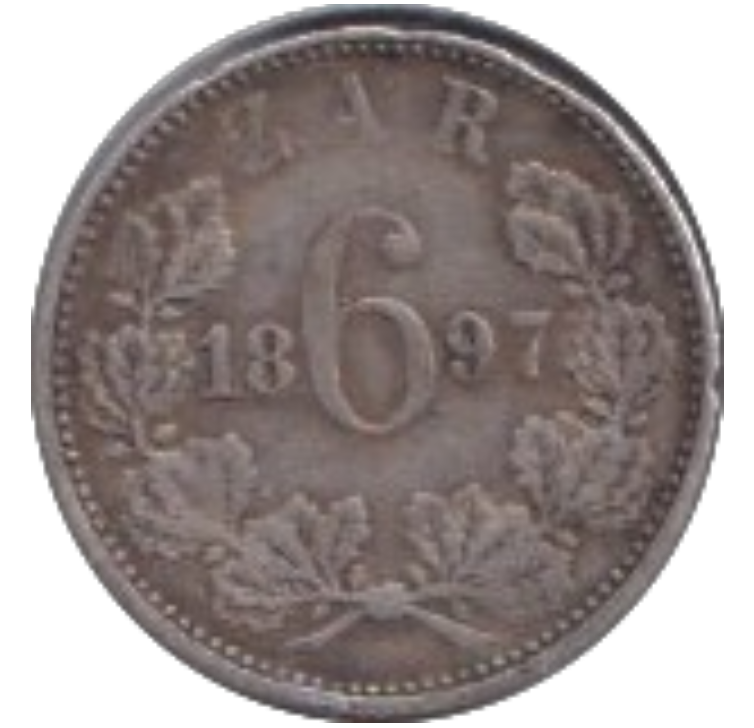 1897 SILVER SOUTH AFRICA SIX PENCE