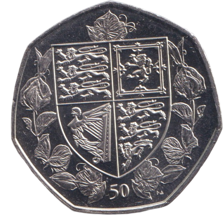 2021 COAT OF ARMS 50P BRITISH INDIAN OCEAN TERRITORY ( BU )