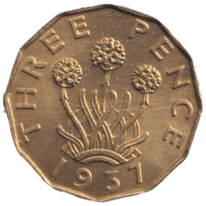 1937 THREEPENCE (AUNC)