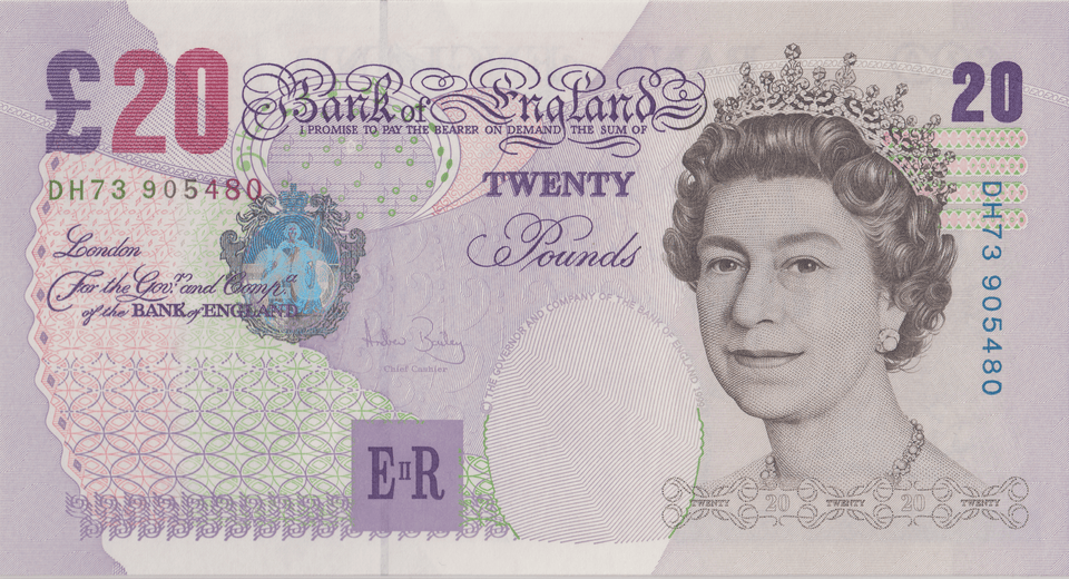 TWENTY POUNDS BANKNOTE BAILEY REF £20 - 32 - £20 BANKNOTES - Cambridgeshire Coins