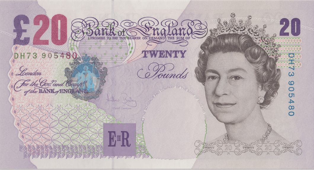 TWENTY POUNDS BANKNOTE BAILEY REF £20 - 32 - £20 BANKNOTES - Cambridgeshire Coins
