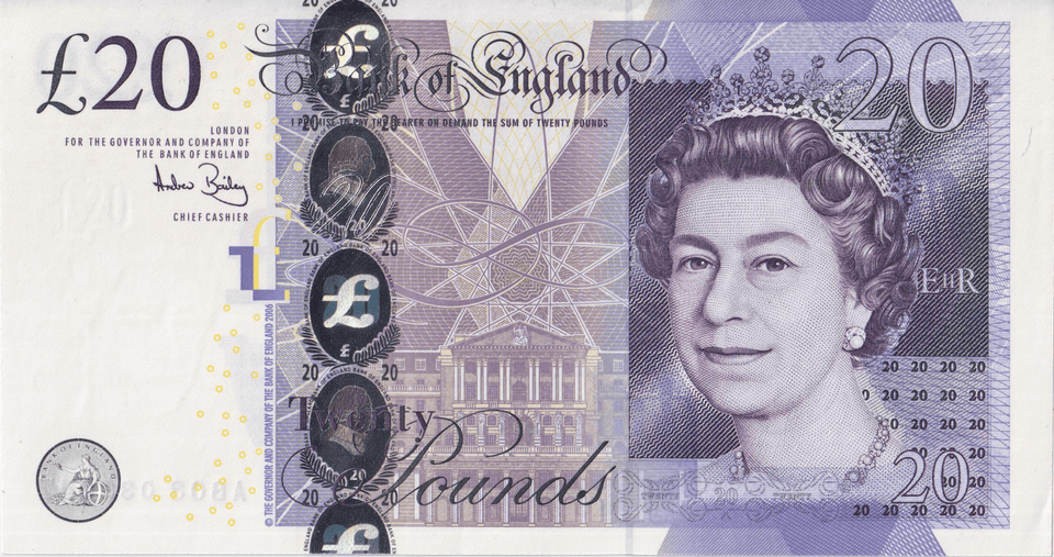 TWENTY POUNDS BANKNOTE BAILEY REF £20 - 41 - £20 BANKNOTES - Cambridgeshire Coins