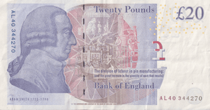 TWENTY POUNDS BANKNOTE BAILEY REF £20-48 ( VF ) - £20 BANKNOTES - Cambridgeshire Coins