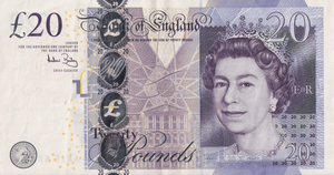 TWENTY POUNDS BANKNOTE BAILEY REF £20-49 ( EF ) - £20 BANKNOTES - Cambridgeshire Coins