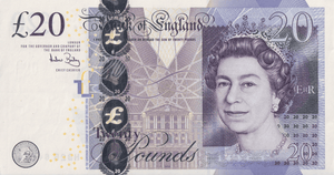 TWENTY POUNDS BANKNOTE BAILEY REF £20-50 ( UNC ) - £20 BANKNOTES - Cambridgeshire Coins
