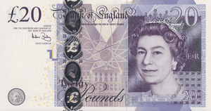 TWENTY POUNDS BANKNOTE BAILEY REF £20-51 ( UNC ) - £20 BANKNOTES - Cambridgeshire Coins