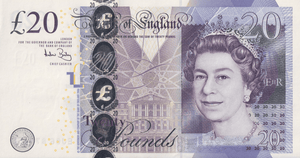 TWENTY POUNDS BANKNOTE BAILEY REF £20-53 ( UNC ) - £20 BANKNOTES - Cambridgeshire Coins