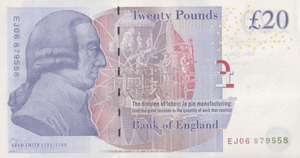 TWENTY POUNDS BANKNOTE BAILEY REF £20-53 ( UNC ) - £20 BANKNOTES - Cambridgeshire Coins