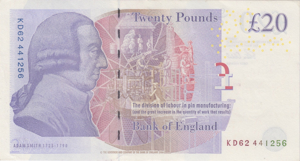 TWENTY POUNDS BANKNOTE CLELAND REF £20 - 26 - £20 BANKNOTES - Cambridgeshire Coins