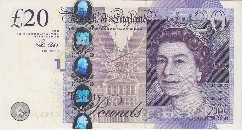 TWENTY POUNDS BANKNOTE CLELAND REF £20 - 26 - £20 BANKNOTES - Cambridgeshire Coins