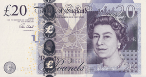 TWENTY POUNDS BANKNOTE CLELAND REF £20-45 ( UNC ) - £20 BANKNOTES - Cambridgeshire Coins