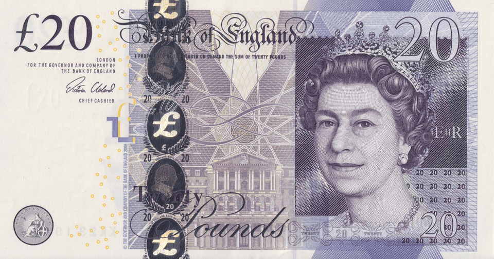 TWENTY POUNDS BANKNOTE CLELAND REF £20-46 ( UNC ) - £20 BANKNOTES - Cambridgeshire Coins