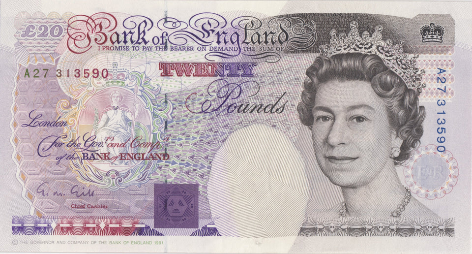 TWENTY POUNDS BANKNOTE GILL REF £20 - 13 - £20 BANKNOTES - Cambridgeshire Coins