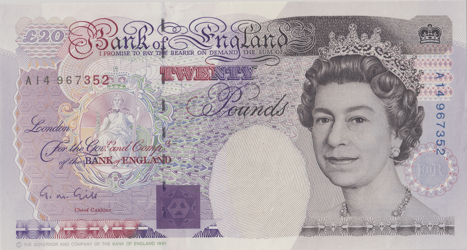 TWENTY POUNDS BANKNOTE GILL REF £20 - 31 - £20 BANKNOTES - Cambridgeshire Coins
