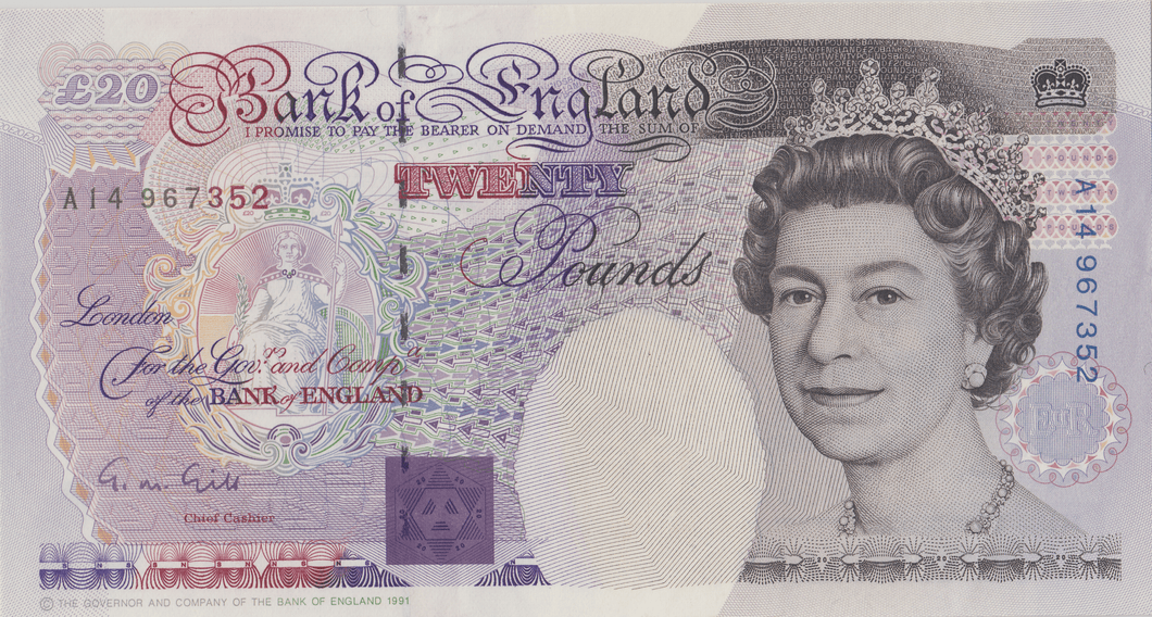 TWENTY POUNDS BANKNOTE GILL REF £20 - 31 - £20 BANKNOTES - Cambridgeshire Coins