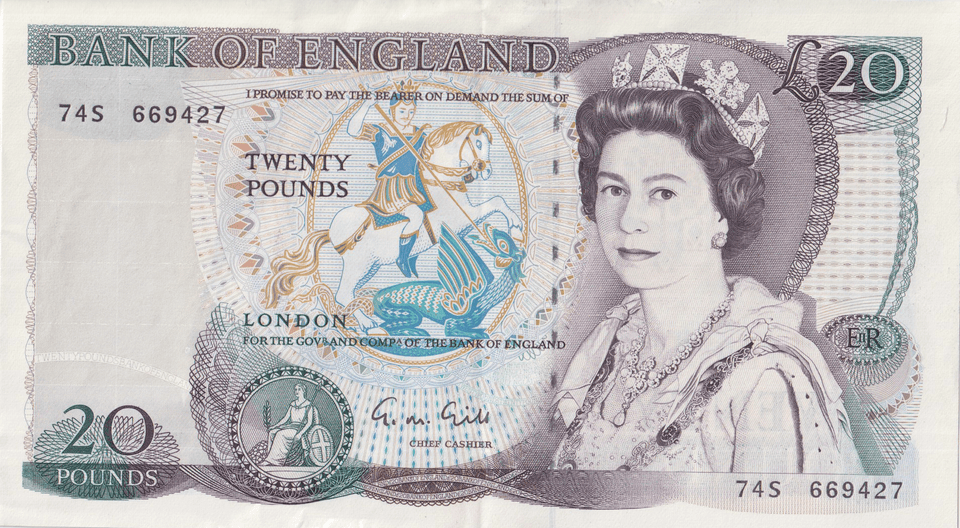 TWENTY POUNDS BANKNOTE GILL REF £20 - 38 - £20 BANKNOTES - Cambridgeshire Coins