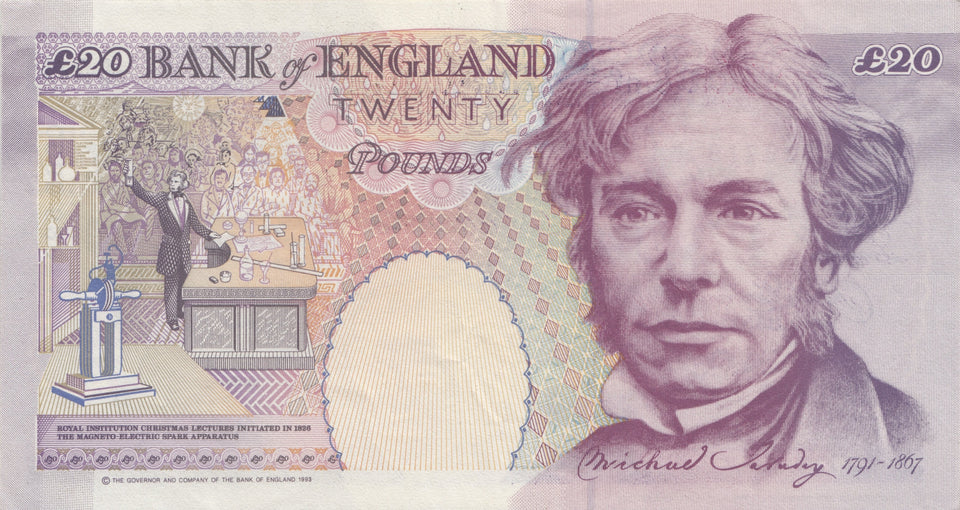 TWENTY POUNDS BANKNOTE KENTFIELD REF £20 - 14 - £20 BANKNOTES - Cambridgeshire Coins