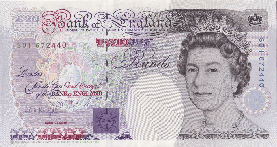 TWENTY POUNDS BANKNOTE KENTFIELD REF £20 - 45 - £20 BANKNOTES - Cambridgeshire Coins