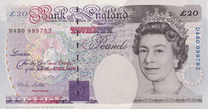 TWENTY POUNDS BANKNOTE LOWTHER REF £20-21 ( UNC ) - £20 BANKNOTES - Cambridgeshire Coins