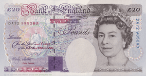 TWENTY POUNDS BANKNOTE LOWTHER REF £20-26 ( UNC ) - £20 BANKNOTES - Cambridgeshire Coins
