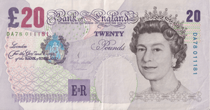 TWENTY POUNDS BANKNOTE LOWTHER REF £20-33 ( VF ) - £20 BANKNOTES - Cambridgeshire Coins