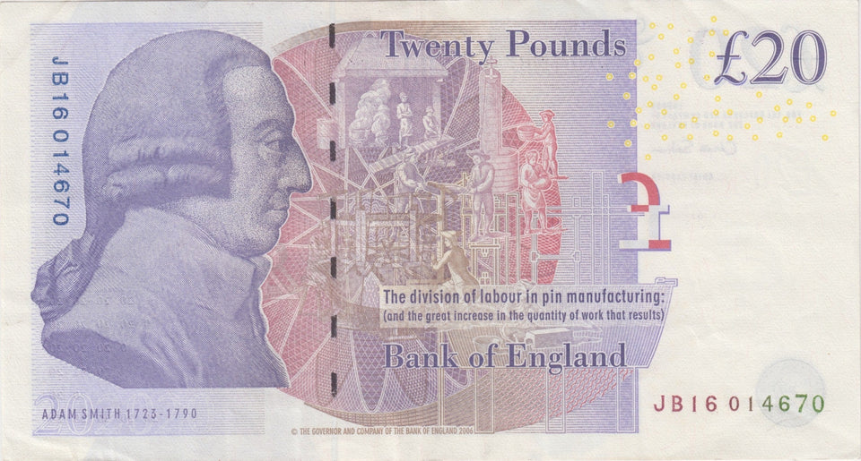 TWENTY POUNDS BANKNOTE SALMON REF £20 - 27 - £20 BANKNOTES - Cambridgeshire Coins
