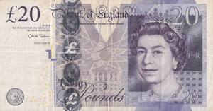 TWENTY POUNDS BANKNOTE SALMON REF £20-41 ( FINE ) - £20 BANKNOTES - Cambridgeshire Coins