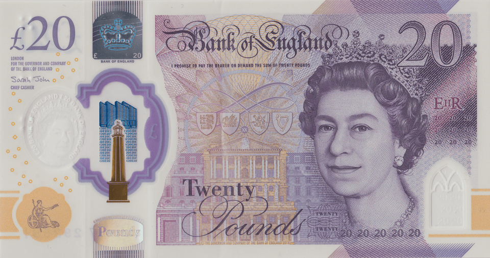 TWENTY POUNDS BANKNOTE SARAH JOHN REF £20 - 33 - £20 BANKNOTES - Cambridgeshire Coins