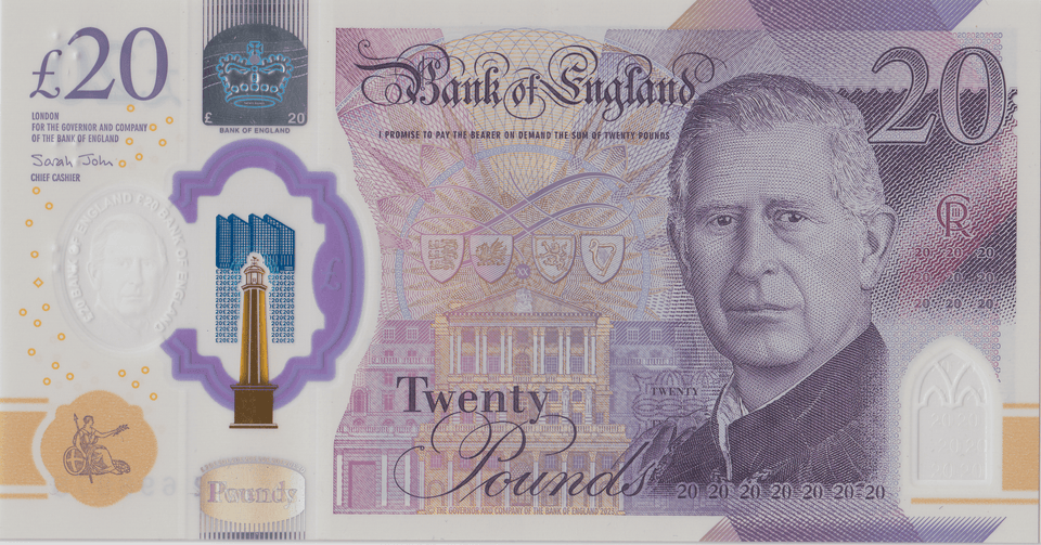 TWENTY POUNDS BANKNOTE SARAH JOHN REF £20 - 36 - £20 BANKNOTES - Cambridgeshire Coins