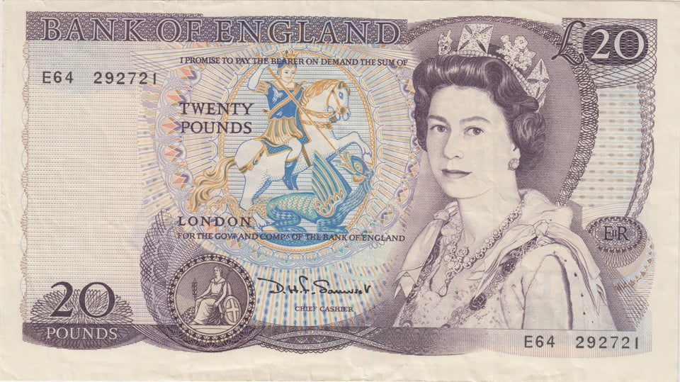 TWENTY POUNDS BANKNOTE SOMERSET REF £20 - 23 - £20 BANKNOTES - Cambridgeshire Coins