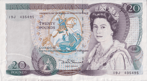 TWENTY POUNDS BANKNOTE SOMERSET REF £20 - 40 - £20 BANKNOTES - Cambridgeshire Coins