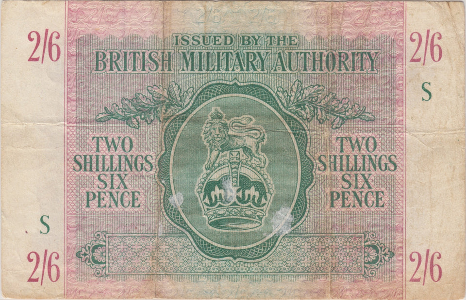 TWO SHILLINGS AND SIXPENCE BRITISH ARMED FORCES ENGLISH BANKNOTE REF 954 - WORLD BANKNOTES - Cambridgeshire Coins
