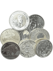 VARIOUS SILVER 999 ONE OUNCE SILVER COINS USA CANADA UK AUSTRALIA LUCKY DIP - BULLION - Cambridgeshire Coins